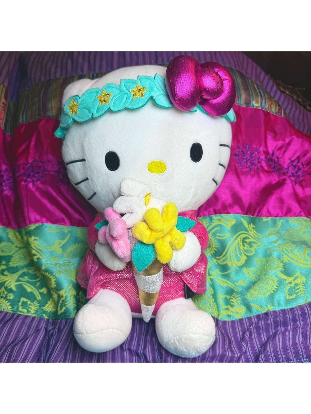 Hello Kitty Zodiac Astrology Virgo Star Sign Plush With Flowers